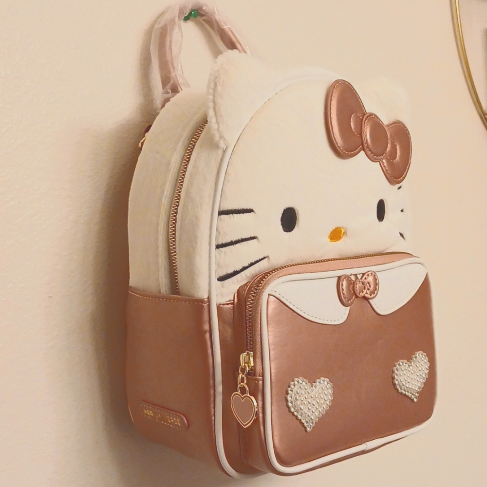 Her Universe Hello Kitty Rhinestone Fuzzy Mini Backpack - Picture 6 of 7